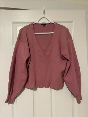 Dynamite Dusty Rose V-Neck Sweater